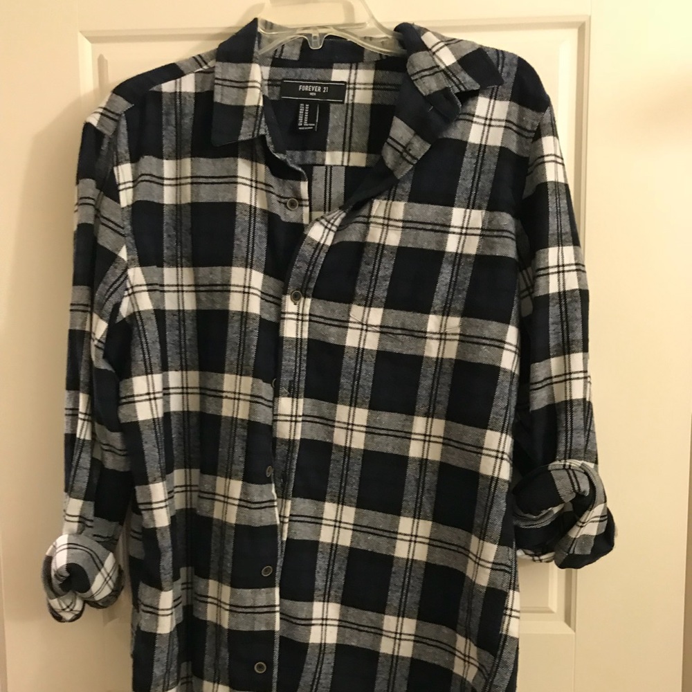 Navy Blue & Black Men’s Flannel